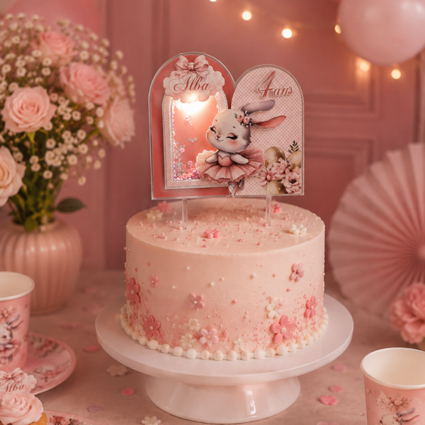 Cake Topper Shaker LED 3D – Décoration Gâteau Lumineuse & Personnalisable