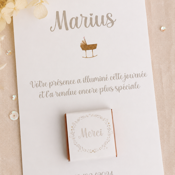 Carte Chocolat Personnalisée – Remerciement Invité & Attention Gourmande