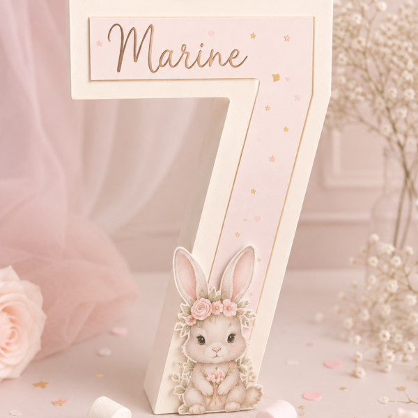 Chiffre Âge 3D Personnalisé – Décoration d’Anniversaire Enfant