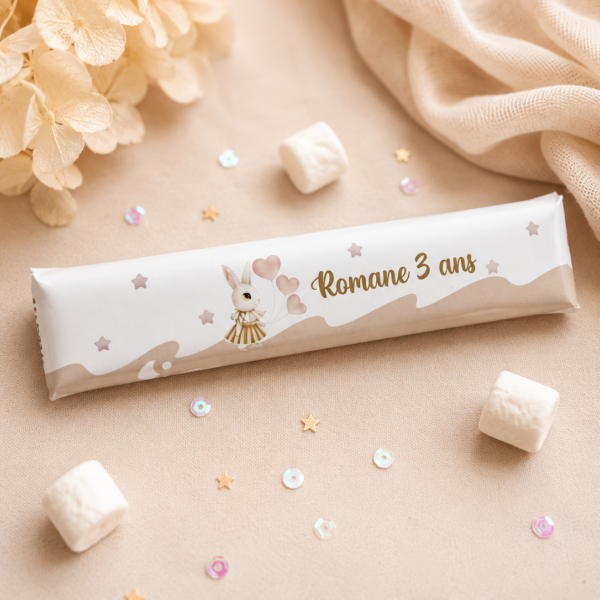 Barre Chocolatée Maxi Personnalisée – Décoration Sweet Table Gourmande