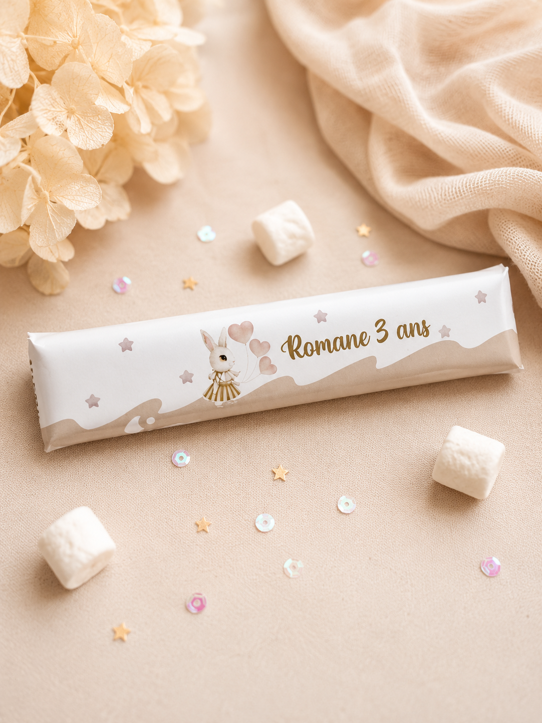 Barre Chocolatée Maxi Personnalisée – Décoration Sweet Table Gourmande