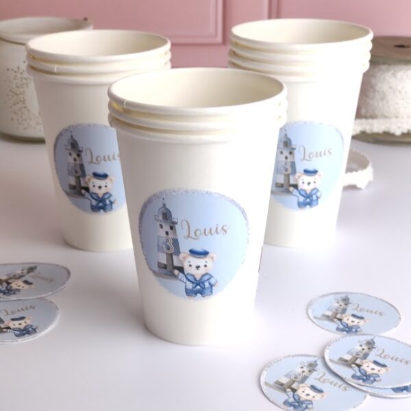 Verre en carton blanc personnalisé (x10)