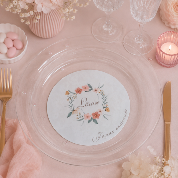 Assiette Personnalisée – Décoration de Table Élégante pour Événement