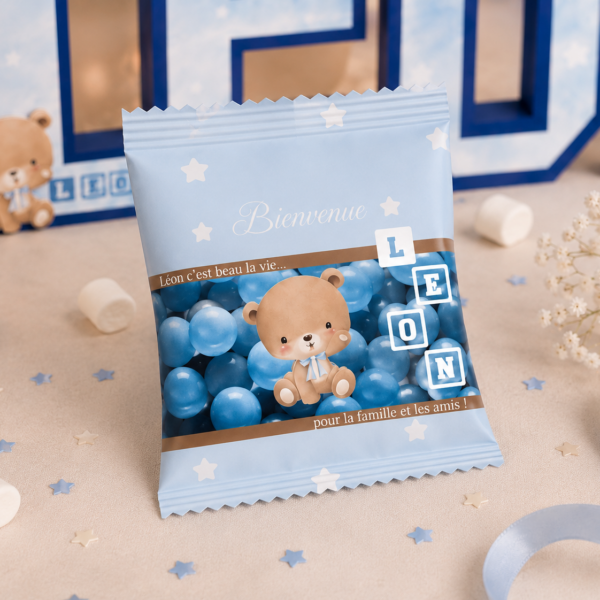 Sachet de Bonbons Individuel Personnalisé – Décoration Sweet Table Gourmande