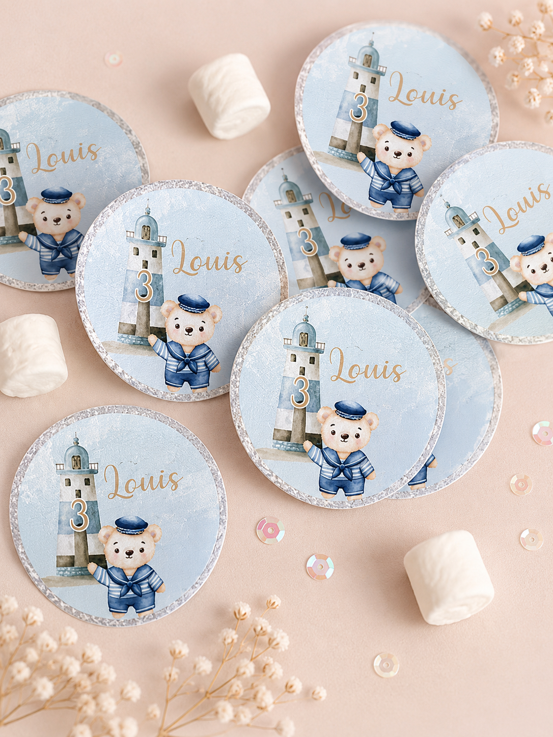 Stickers Personnalisés (x18) – Décoration & Papeterie Événement
