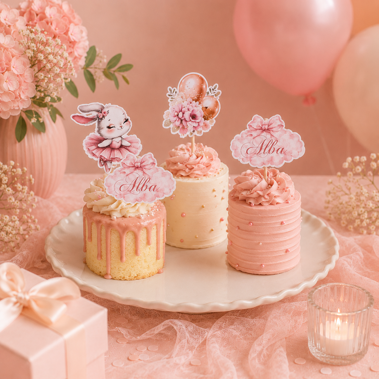 Mini Cake Toppers Personnalisés (x9) – Décoration Cupcakes & Desserts Festifs – Image 2