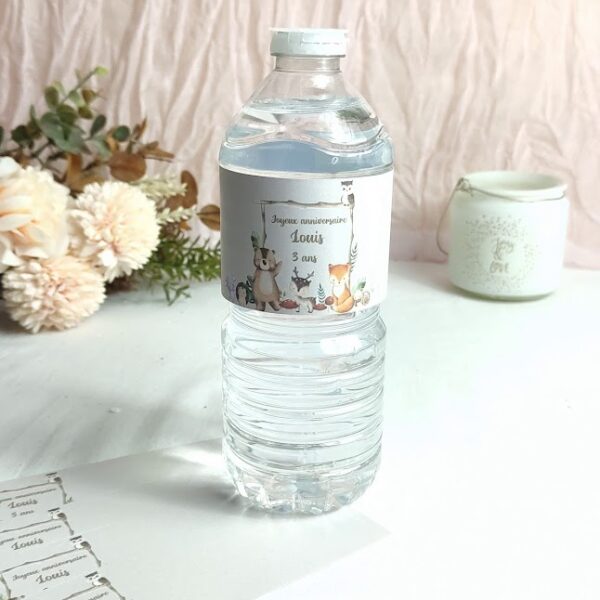 Etiquette petite bouteille d’eau (x4)