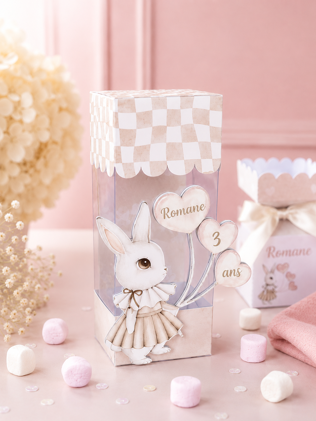 Boîte transparente 3D personnalisable – Cadeau invité mariage, baptême & anniversaire unique – Image 4