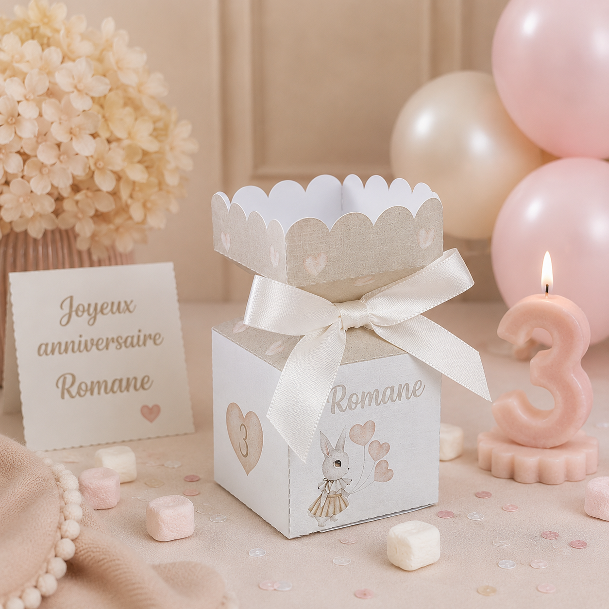 Boîte Fantaisie Personnalisable – Cadeau invité & décoration de table élégante