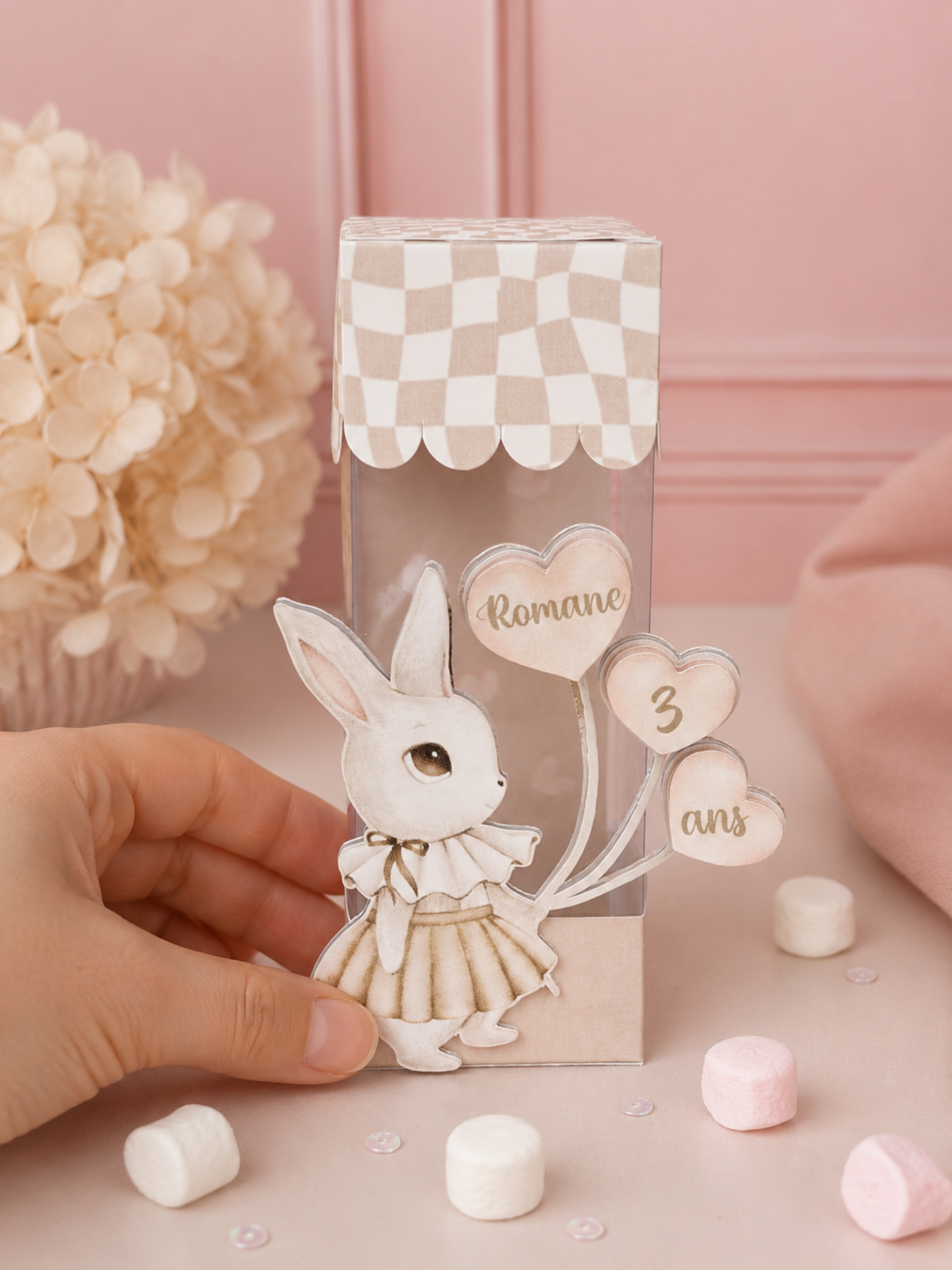 Boîte transparente 3D personnalisable – Cadeau invité mariage, baptême & anniversaire unique – Image 3