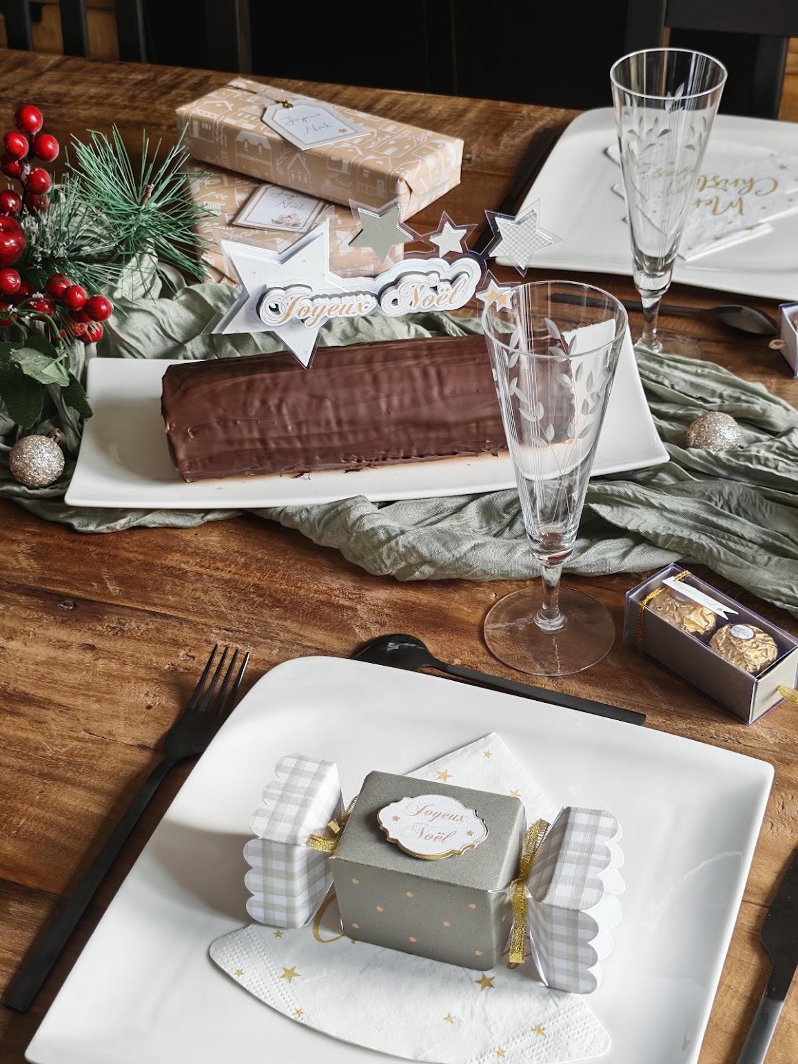 Cake topper de Noël – Décoration élégante pour bûche et gâteaux – Image 6