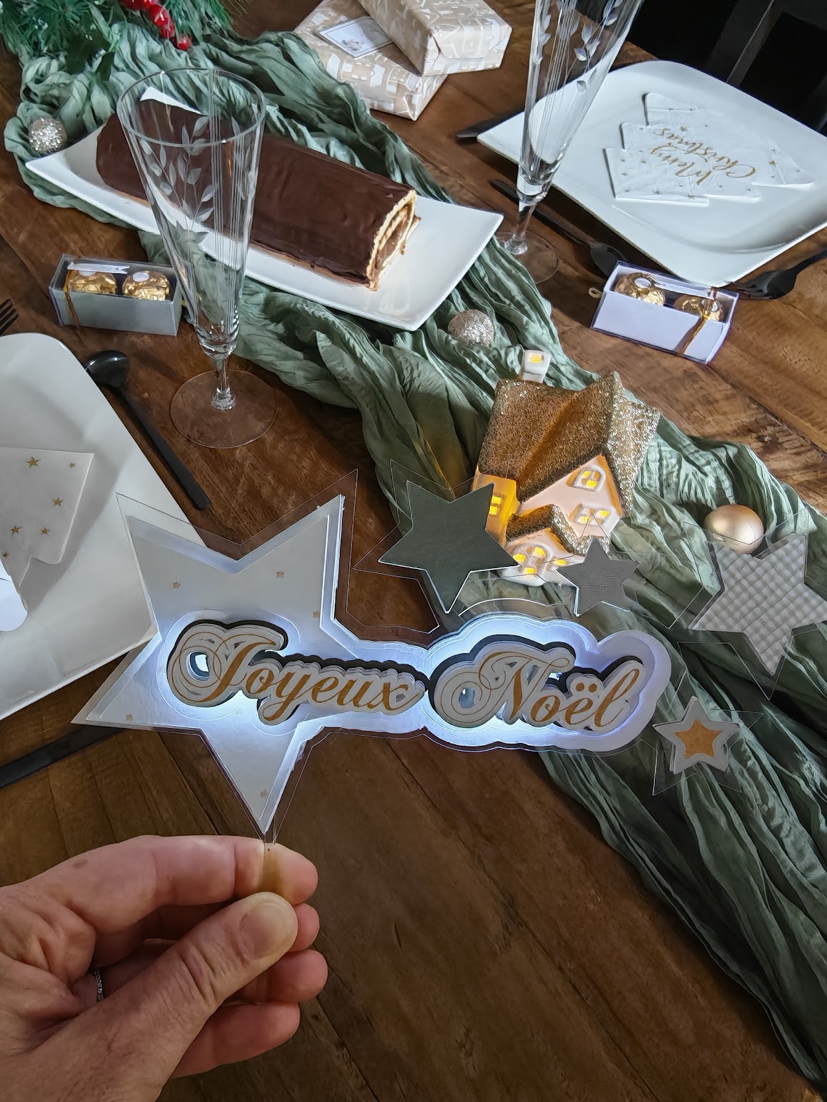 Cake topper de Noël – Décoration élégante pour bûche et gâteaux – Image 4