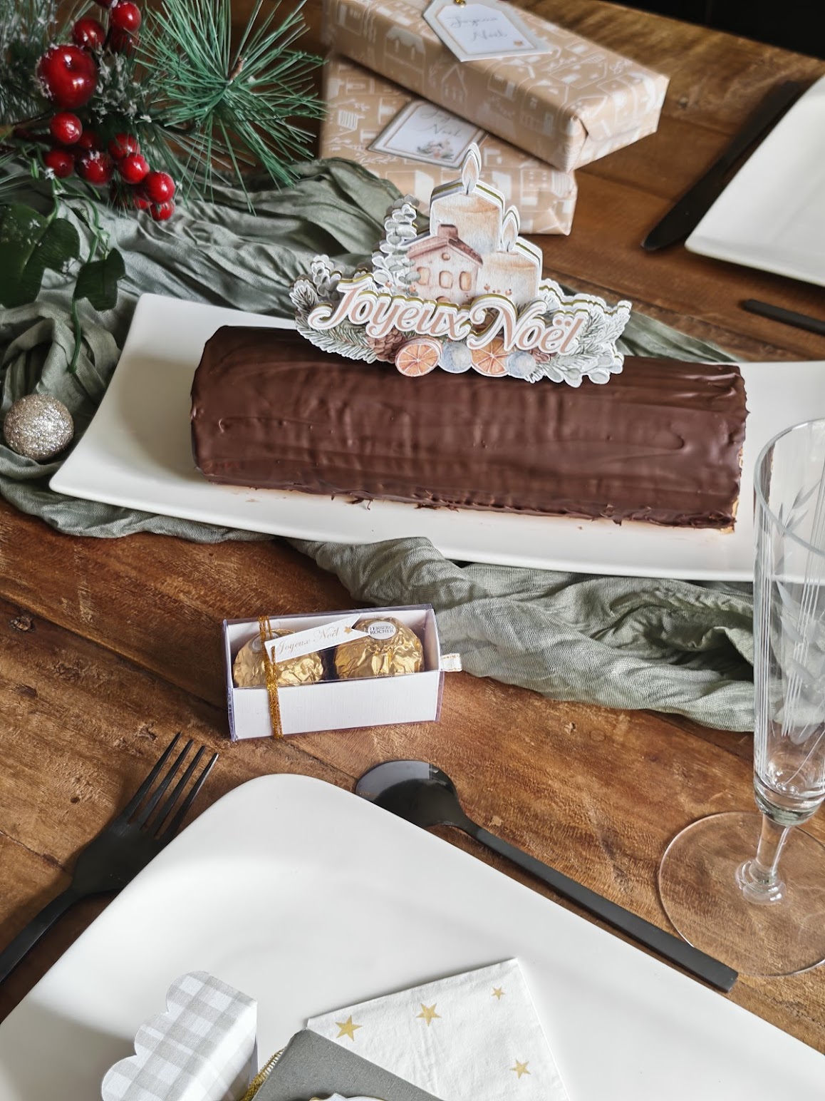 Cake topper de Noël – Décoration élégante pour bûche et gâteaux – Image 2