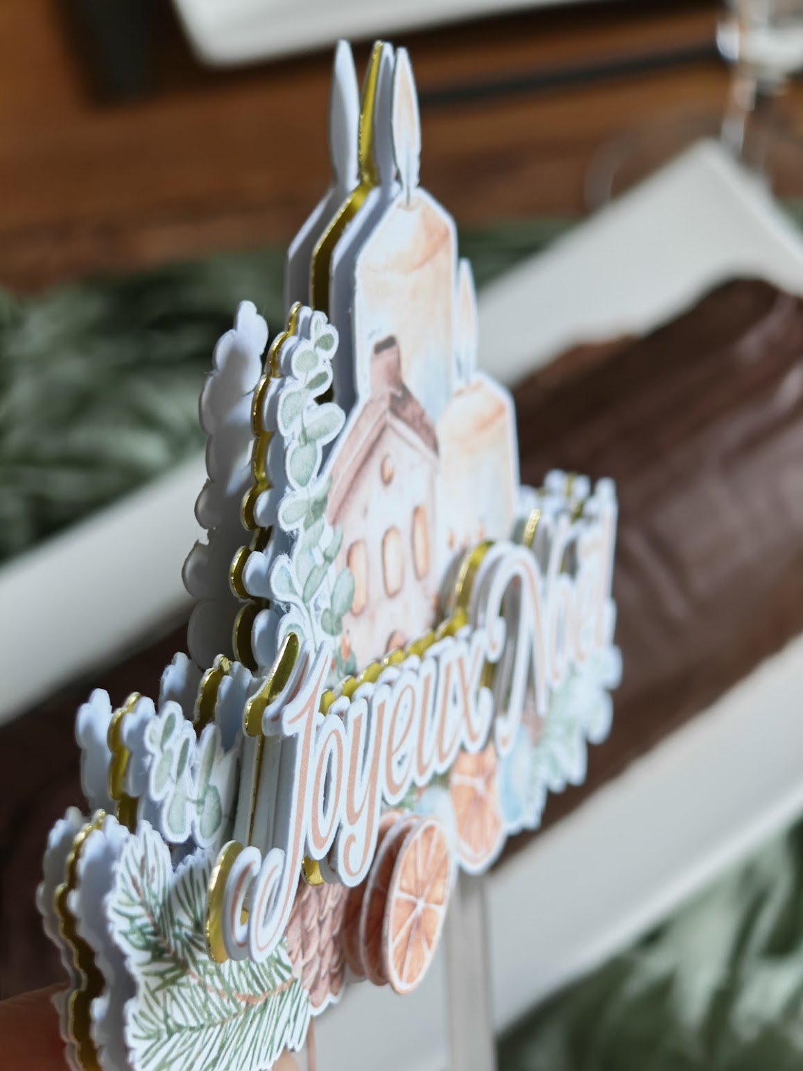 Cake topper de Noël – Décoration élégante pour bûche et gâteaux – Image 3