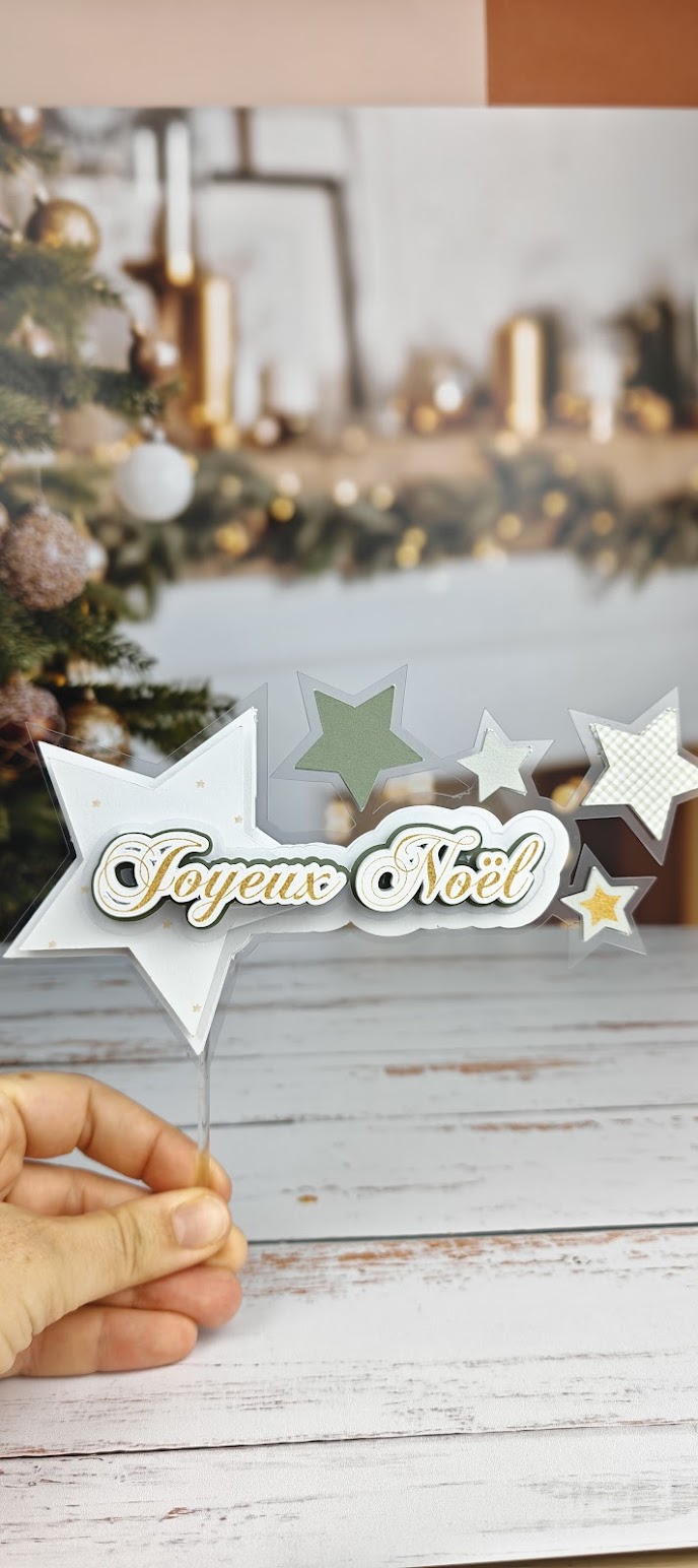 Cake topper de Noël – Décoration élégante pour bûche et gâteaux – Image 5
