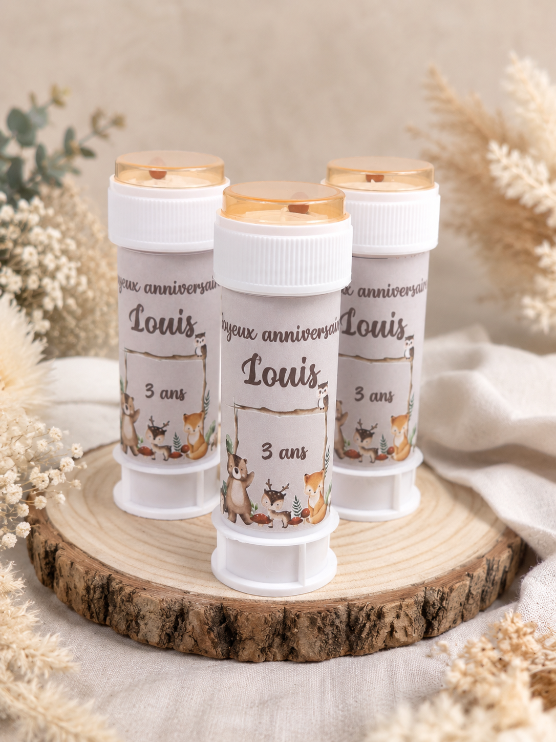 Flacon de Bulles Personnalisé – Cadeau Invité Ludique & Décoration Événementielle