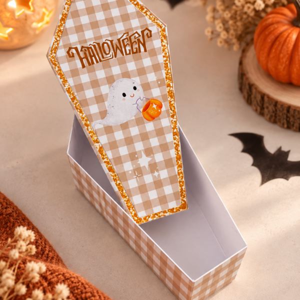 Boîte cercueil Halloween – Petit Fantôme