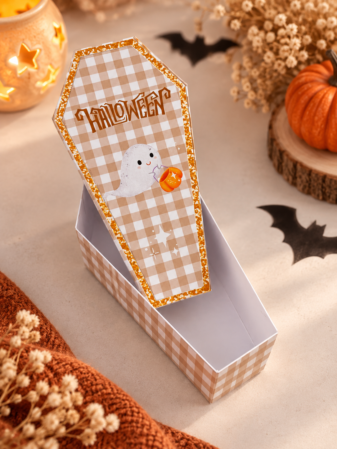 Boîte cercueil Halloween – Petit Fantôme